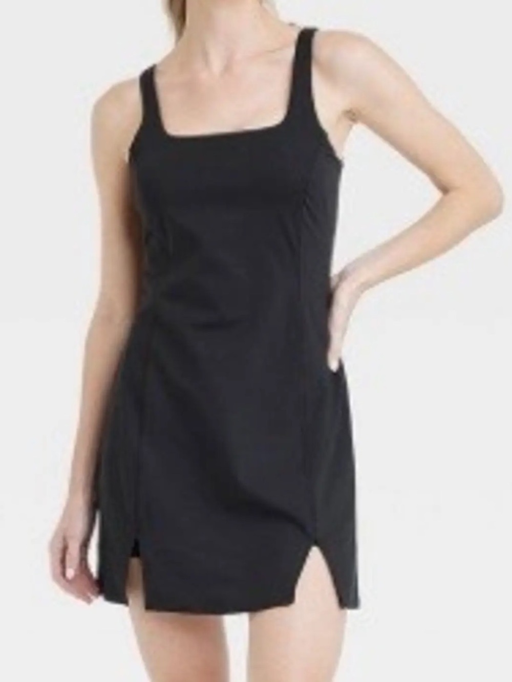 ALL IN MOTION Black Active Sporty Dress Front Slits Pickleball Tennis size Small